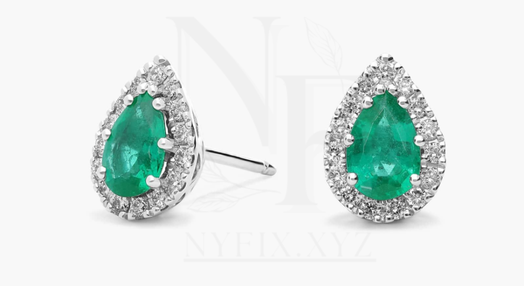 Blue Nile Emerald Halo Earrings